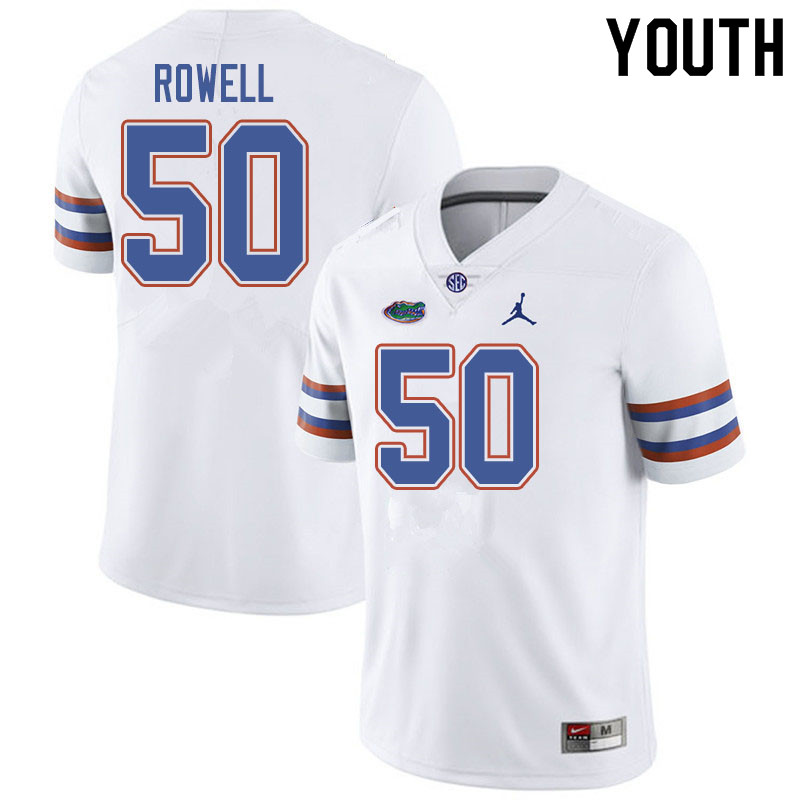 Jordan Brand Youth #50 Tanner Rowell Florida Gators College Football Jerseys Sale-White